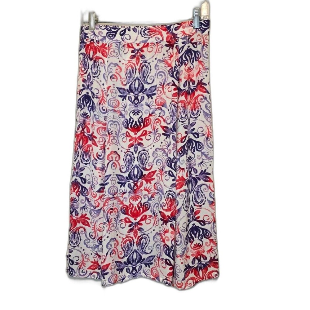 VTG Boca Bay Midi Skirt Paisley Festival Cottage Boho Fairy Pull On Size PM